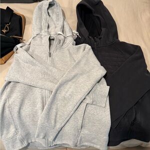 Lululemon Gray and Black Zip-Up Hoodies